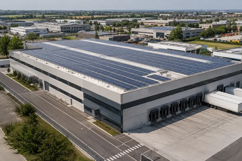Capannone industriale con impianto fotovoltaico
