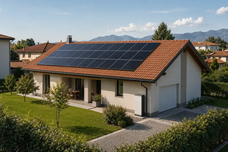 Villetta con pannelli fotovoltaici